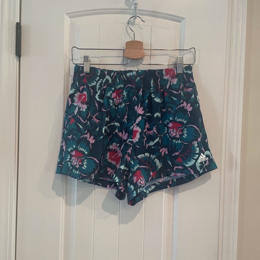 Adidas Floral Athletic Shorts, Small